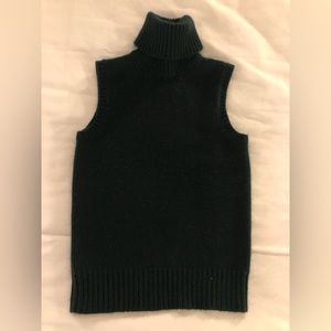 Ralph Lauren black label sleeveless cashmere turtleneck sweater, green, EUC
